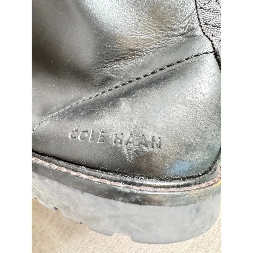 Cole Haan Mens Black Leather Water Resistant Chukka Boots C37597 Size 8.5 M